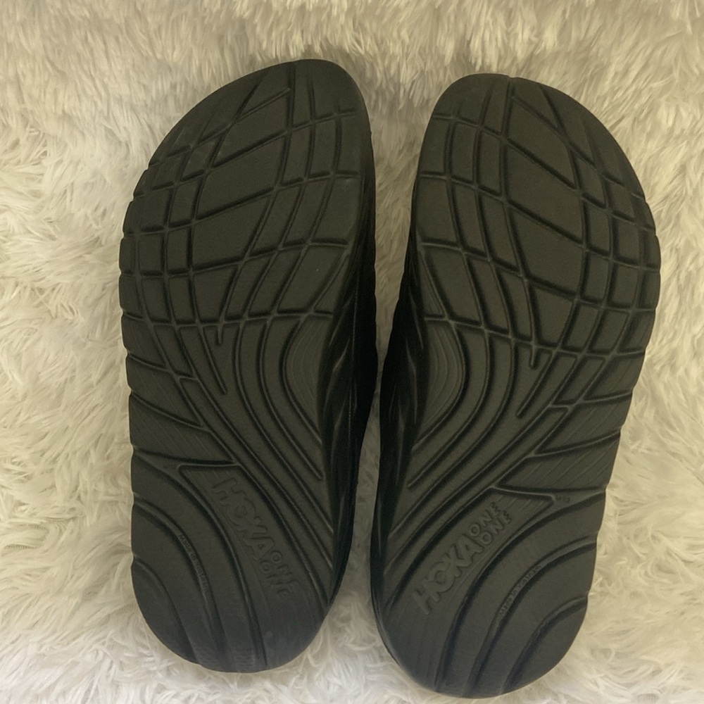 HOKA ONE ONE,MEN,DARK GREY,ORA RECOVERY SLIPPERS. SIZE- M 12 - Picture 7 of 9